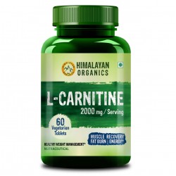 Himalayan Organic L-Carnitine 2000 Mg | Healthy Weight Management | Supports Muscle Recovery, Boost Energy, Endurance, And Fat Burn - 60 Vegetarian Tablets